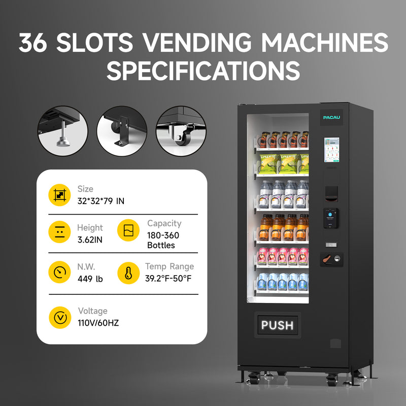 36-channel vending machine with spring mechanism