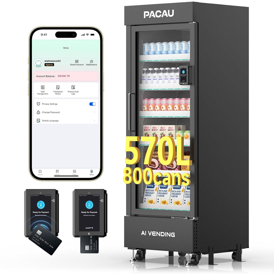 AI Smart Open Door Snack & Drink Vending Machine with Gravity Shelves