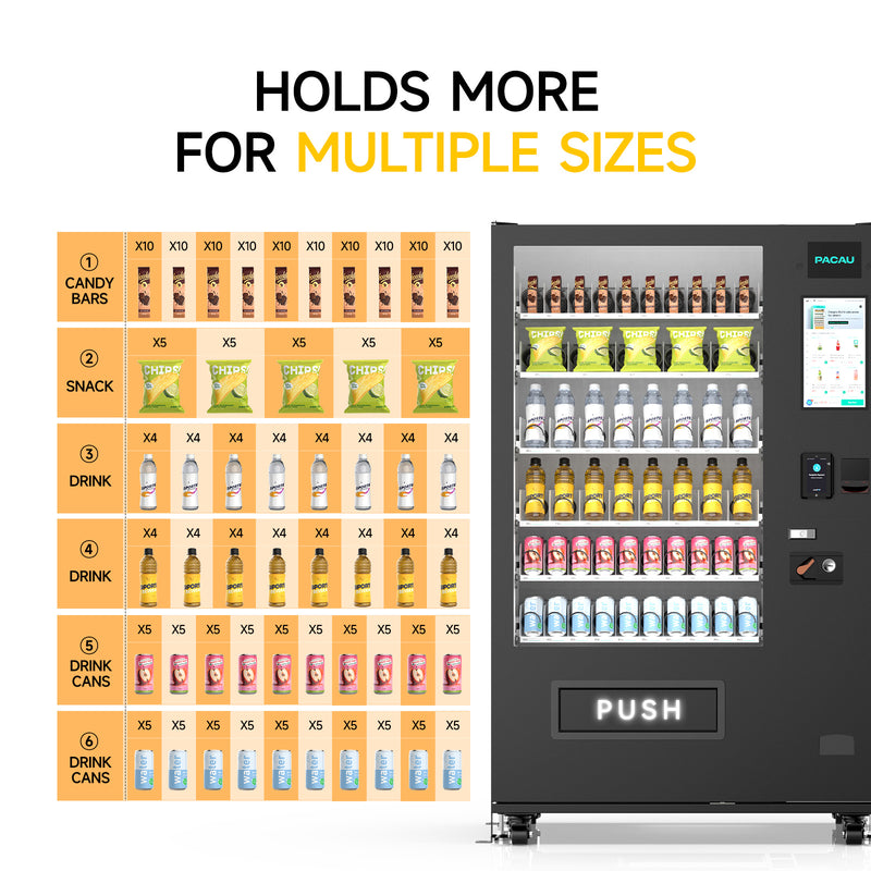 60-channel vending machine with spring mechanism