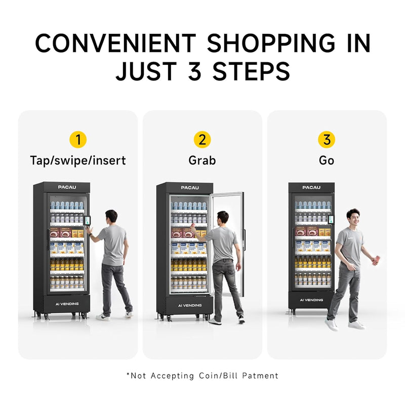 AI Smart Open Door Snack & Drink Vending Machine with Gravity Shelves
