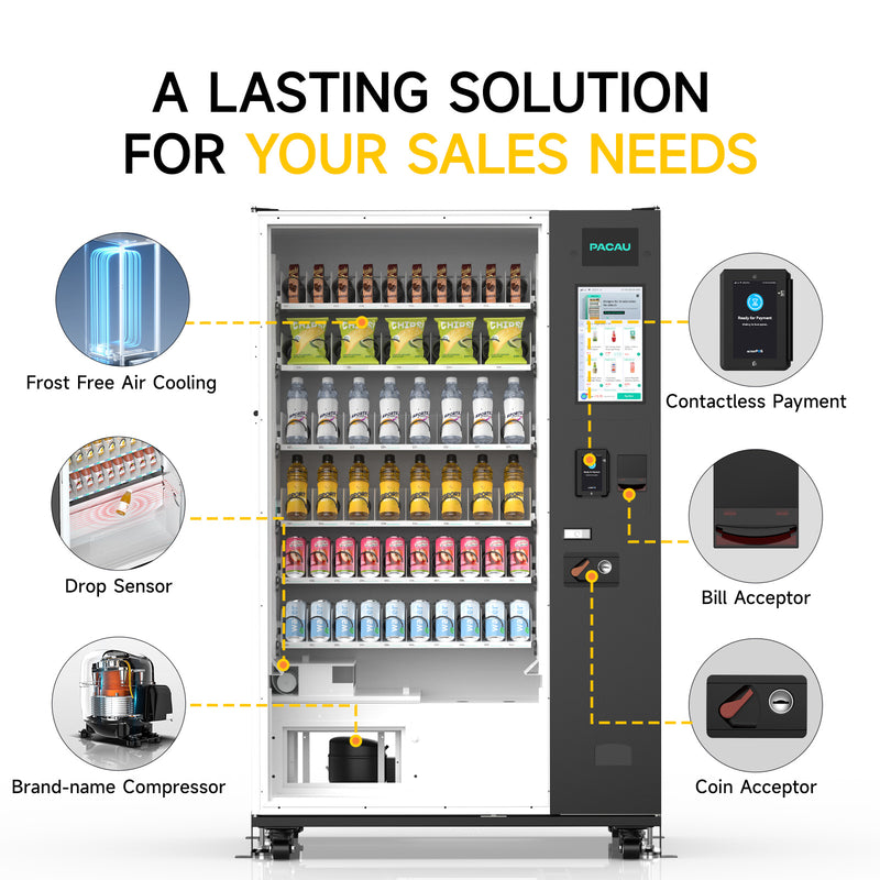 60-channel vending machine with spring mechanism