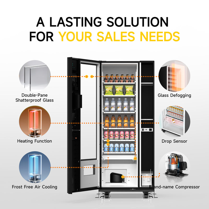36-channel vending machine with spring mechanism