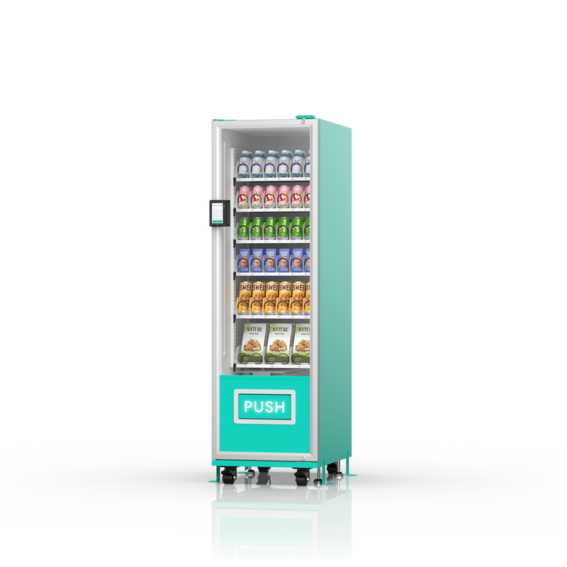 36-channel vending machine with spring mechanism