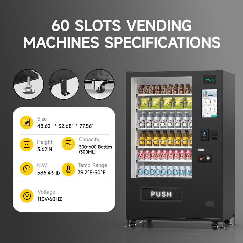 60-channel vending machine with spring mechanism